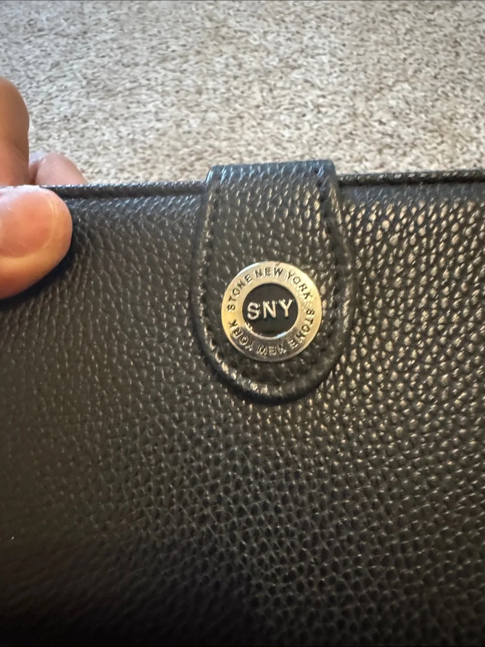 Stone Mountain Women’s Black Pebbled Snap Wallet